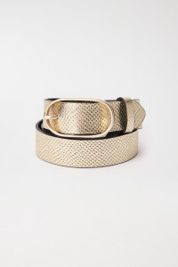 CROCODILE EFFECT LEATHER BELT