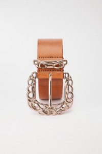 LEATHER BELT WITH METAL BUCKLE