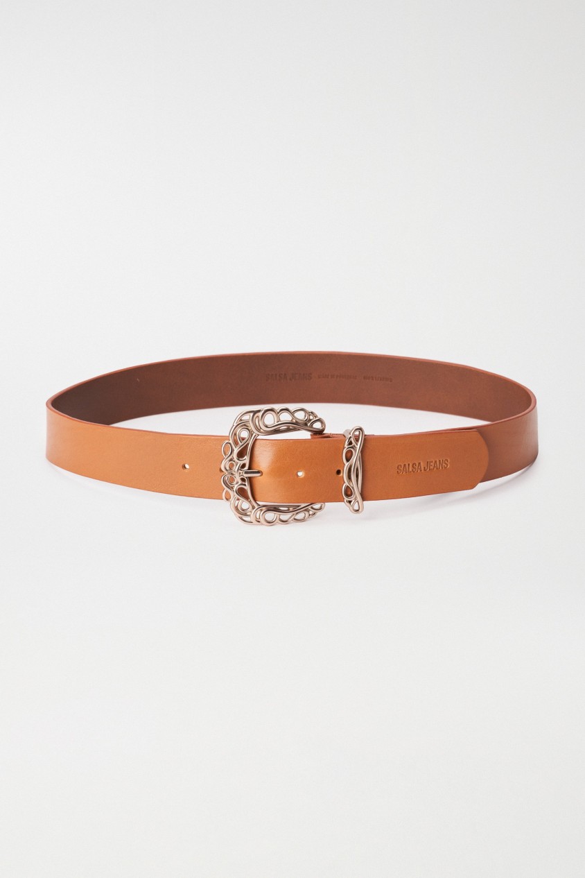 CEINTURE EN CUIR AVEC BOUCLE EN MTAL