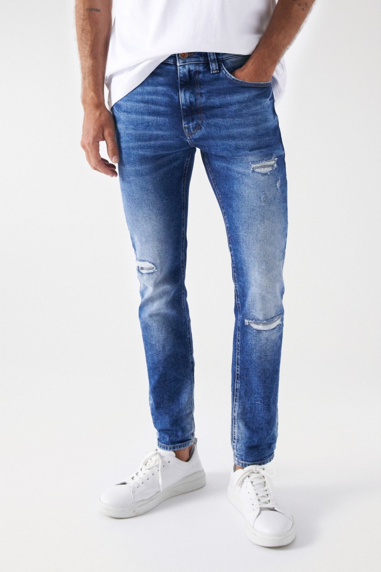 CRAFT SERIES SKINNY-JEANS IM DESTROYED-LOOK