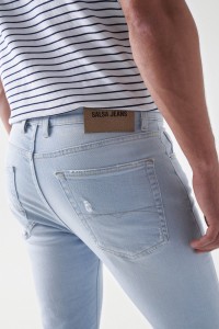 SKINNY-JEANS, MIT ABNUTZUNGSEFFEKT