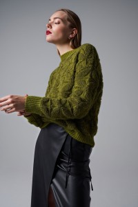 JACQUARD SWEATER WITH WOOL AND MOHAIR