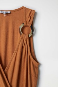 WRAPOVER DRESS WITH RING DETAIL ON THE STRAPS