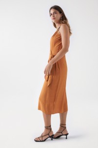 WRAPOVER DRESS WITH RING DETAIL ON THE STRAPS