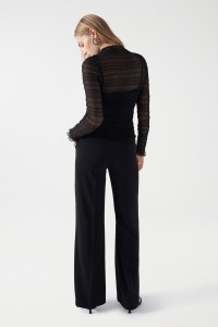 TOP WITH SEE-THROUGH NECK AND SLEEVES