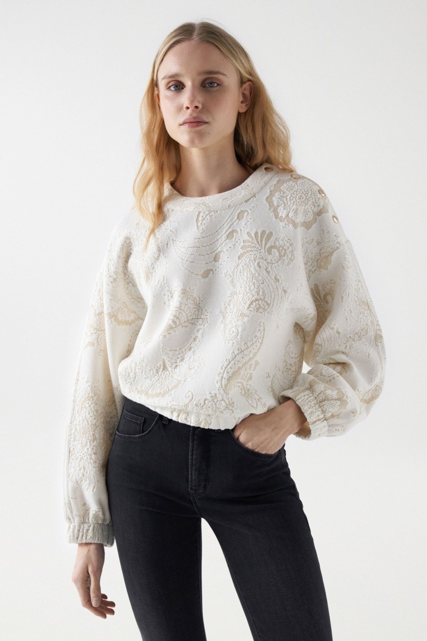 SHORT SWEATSHIRT WITH PATTERN