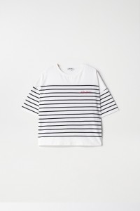 STRIPED T-SHIRT WITH SALSA LOGO