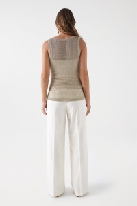 KNIT TOP IN METALLIC YARN