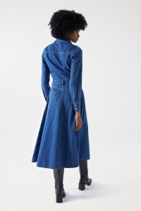 LONG LIGHTDENIM SHIRT DRESS