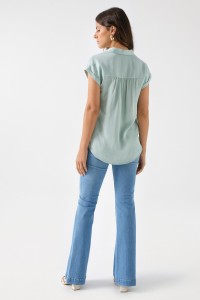 PLAIN SATIN-FEEL SHIRT