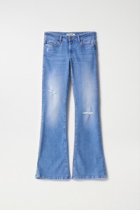 WONDER PUSH UP FLARE JEANS WITH RIPS