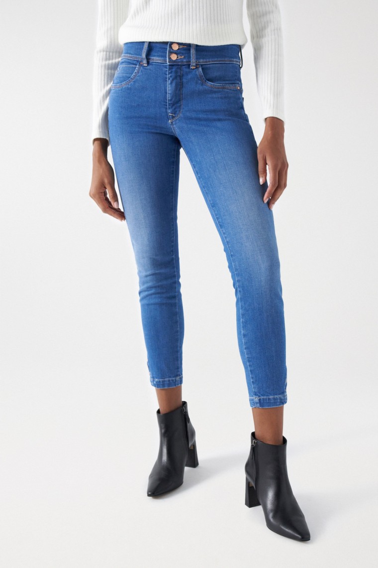 JEAN SECRET PUSH IN CROPPED SKINNY AVEC ?ILLETS