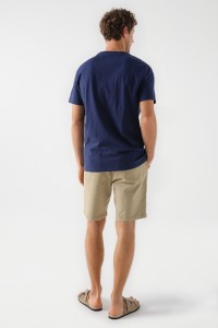 T-SHIRT WITH POCKET AND STRIPE DETAIL