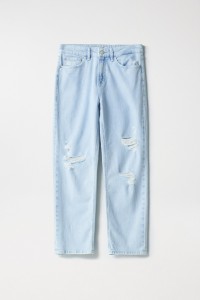 TRUE LIGHT WASH JEANS WITH RIPS