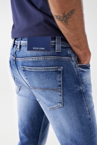 CRAFT SERIES SLIM JEANS WITH COPPER-COLOURED BUTTON