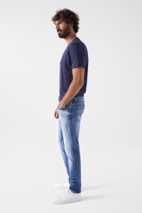 CRAFT SERIES SLIM JEANS WITH COPPER-COLOURED BUTTON