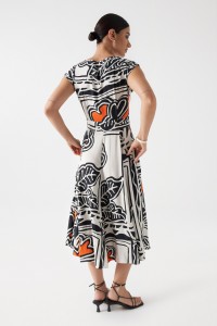 MIDI DRESS WITH PRINT