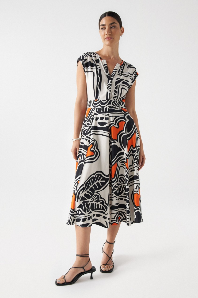 MIDI DRESS WITH PRINT