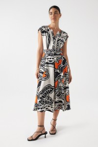 MIDI DRESS WITH PRINT