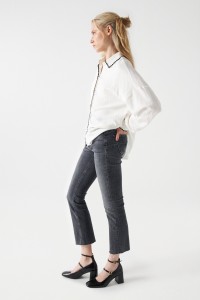 LINEN SHIRT WITH EMBROIDERED DETAIL