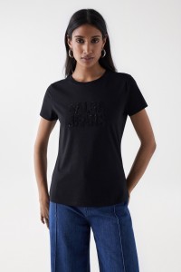 T-SHIRT AVEC LOGO SALSA ET PERLES