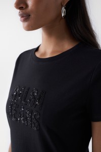 T-SHIRT WITH SALSA LOGO IN BEADS