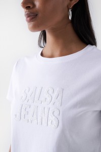 T-SHIRT WITH SALSA LOGO IN BEADS