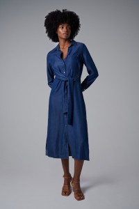 ROBE-CHEMISIER LONGUE EN LIGHTDENIM