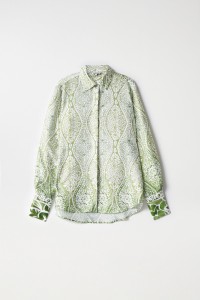 SATIN-FEEL SHIRT WITH FLORAL PRINT