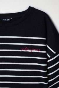 STRIPED T-SHIRT WITH SALSA LOGO