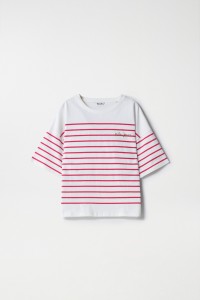 STRIPED T-SHIRT WITH SALSA LOGO