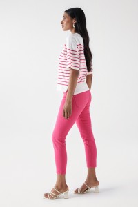 STRIPED T-SHIRT WITH SALSA LOGO