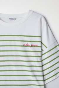 STRIPED T-SHIRT WITH SALSA LOGO