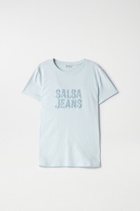 T-SHIRT WITH SALSA LOGO IN BEADS