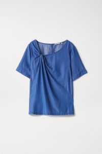 LIGHTDENIM BLOUSE WITH KNOT DETAIL