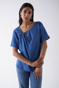 BLOUSE EN LIGHTDENIM AVEC N?UD