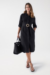 LINEN DRESS WITH BELT