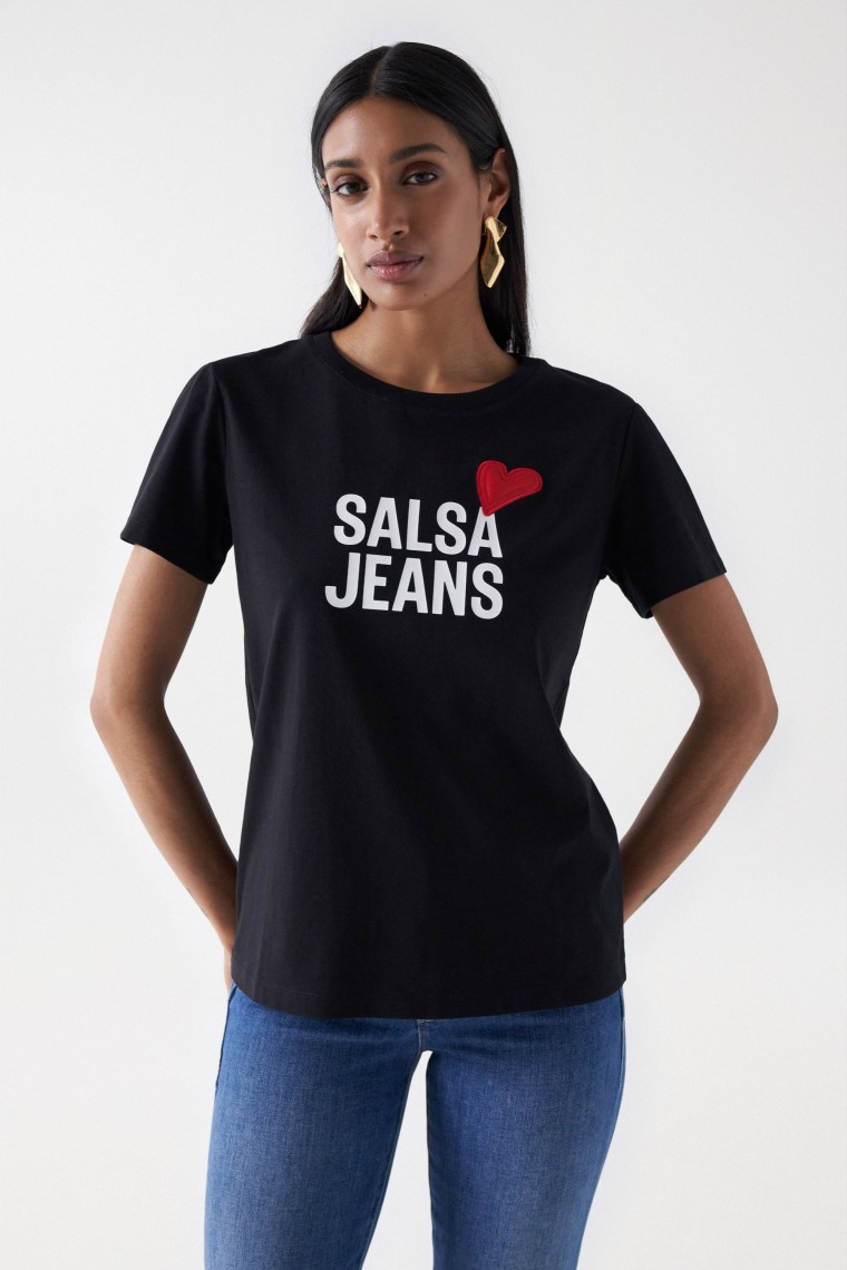 T-SHIRT WITH SALSA LOGO AND HEART DETAIL