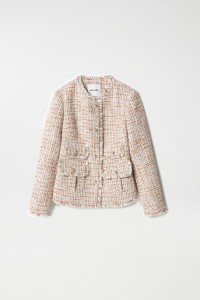 CHAQUETA DE TWEED CON BOTONES DE PERLAS