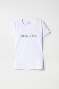 T-SHIRT AVEC LOGO SALSA EN PERLES