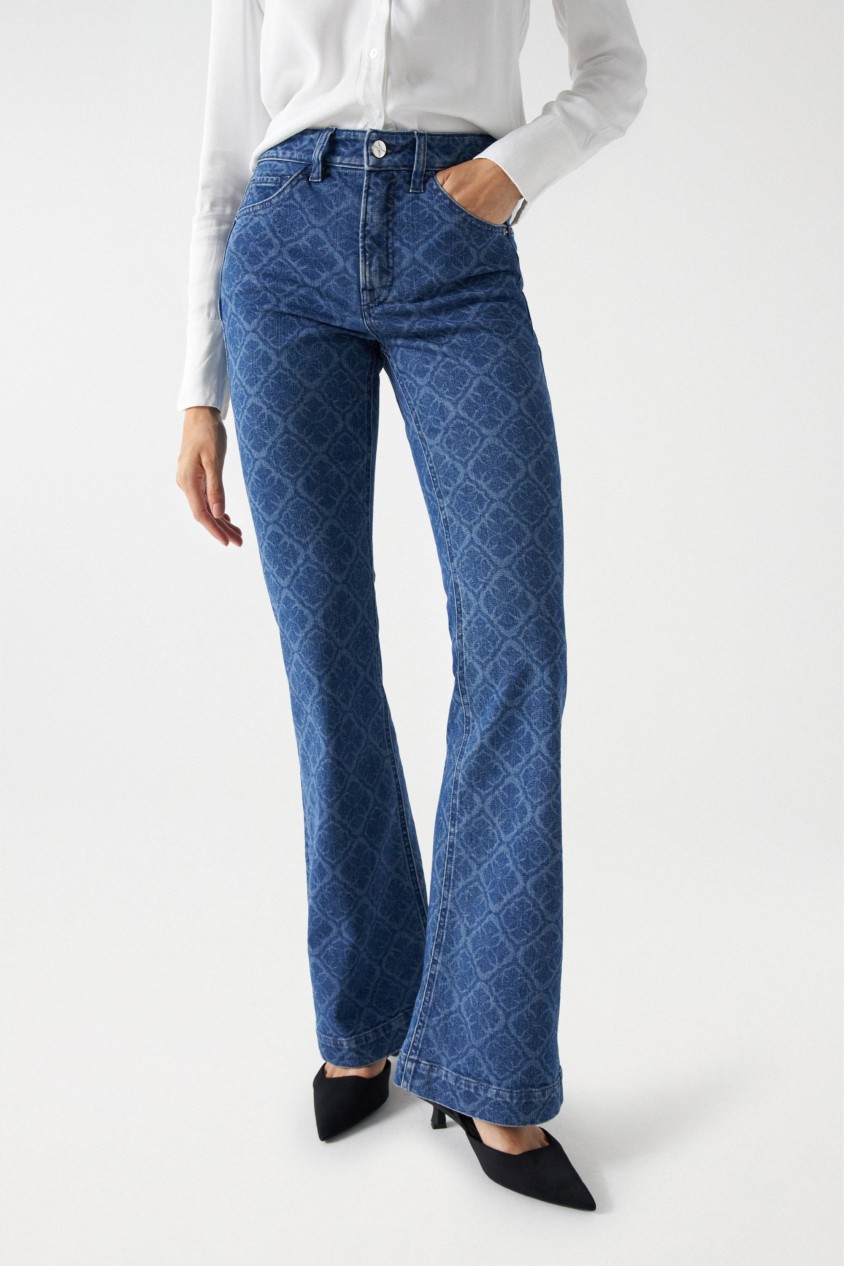 JEAN FAITH PUSH IN FLARE AVEC MOTIF