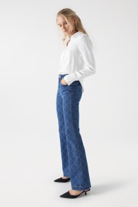 PATTERNED FAITH PUSH IN FLARE JEANS