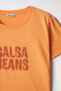 T-SHIRT WITH SALSA LOGO IN BEADS