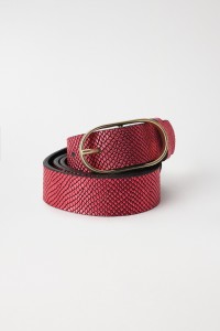 CROCODILE EFFECT LEATHER BELT