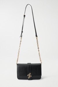 LEATHER EFFECT SHOULDER BAG WITH METAL LOGO