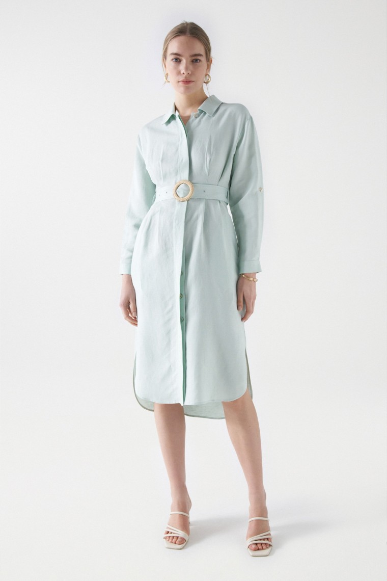 LINEN DRESS WITH BELT