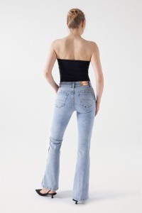 DESTINY PUSH UP FLARE JEANS WITH INTERWOVEN EFFECT