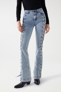 DESTINY PUSH UP FLARE JEANS WITH INTERWOVEN EFFECT