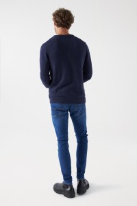 KNITTED JUMPER WITH COLOUR CONTRAST