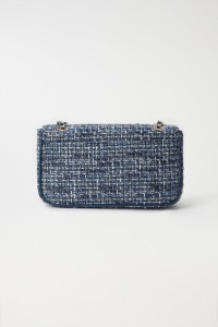 TWEED HANDBAG WITH DENIM EFFECT